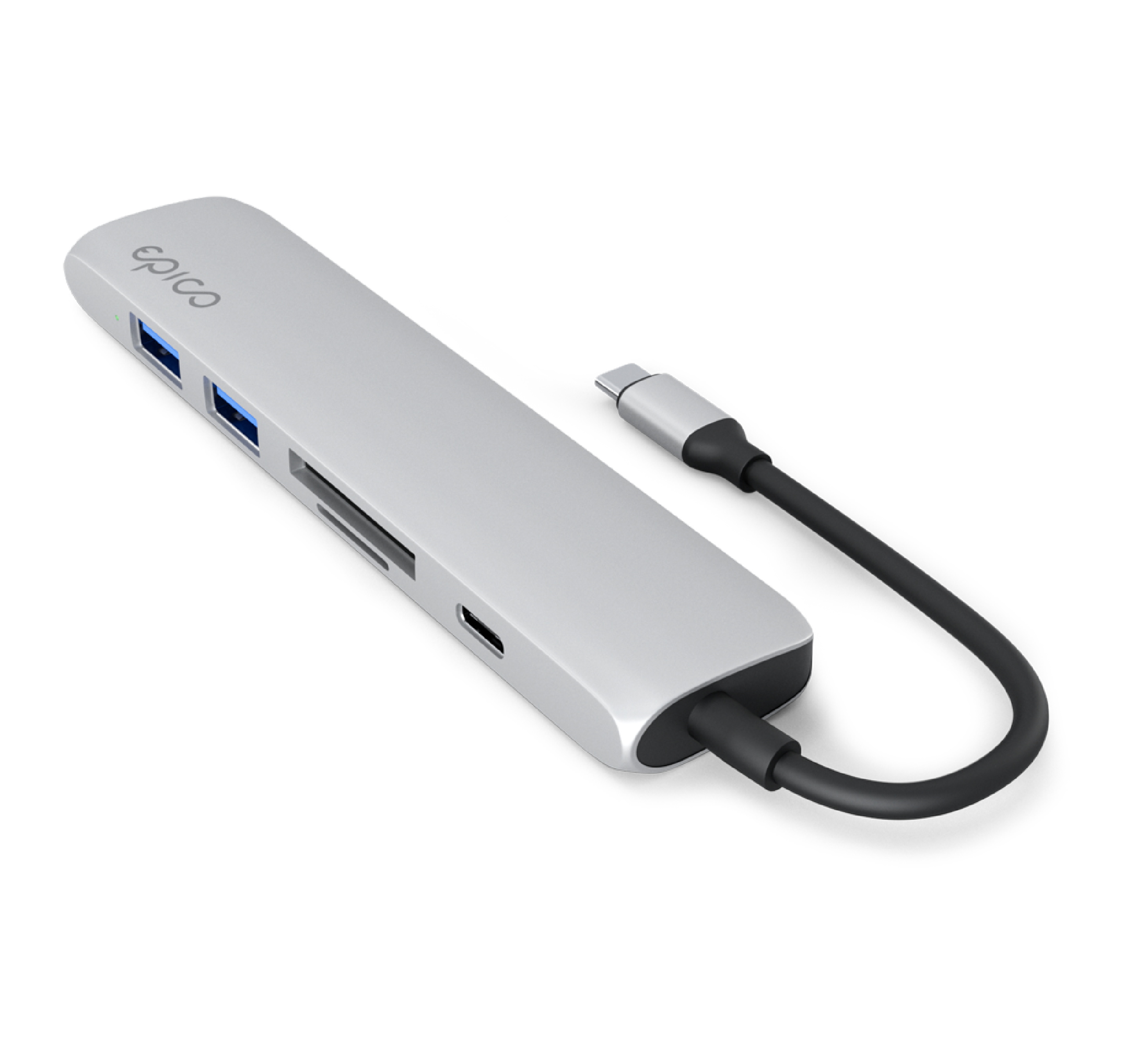 Adaptador multipuerto 6 en 1 de Epico - Plata