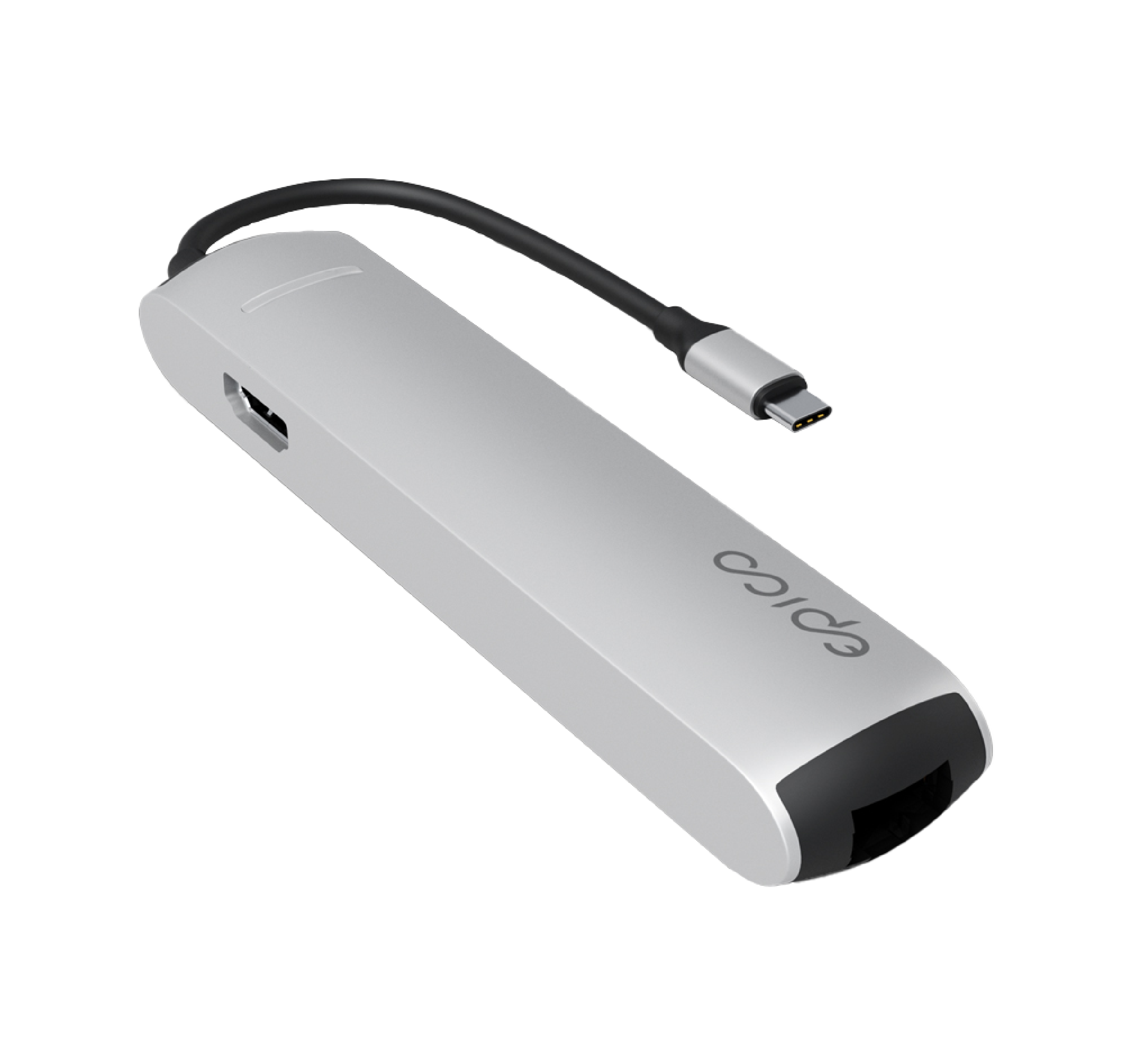 Adaptador multipuerto Slim 6 en 1 de Epico - Plata