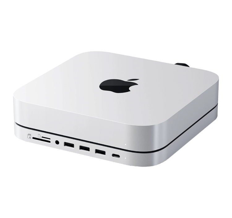 Soporte y adaptador multipuerto de Satechi para el Mac mini - Plata