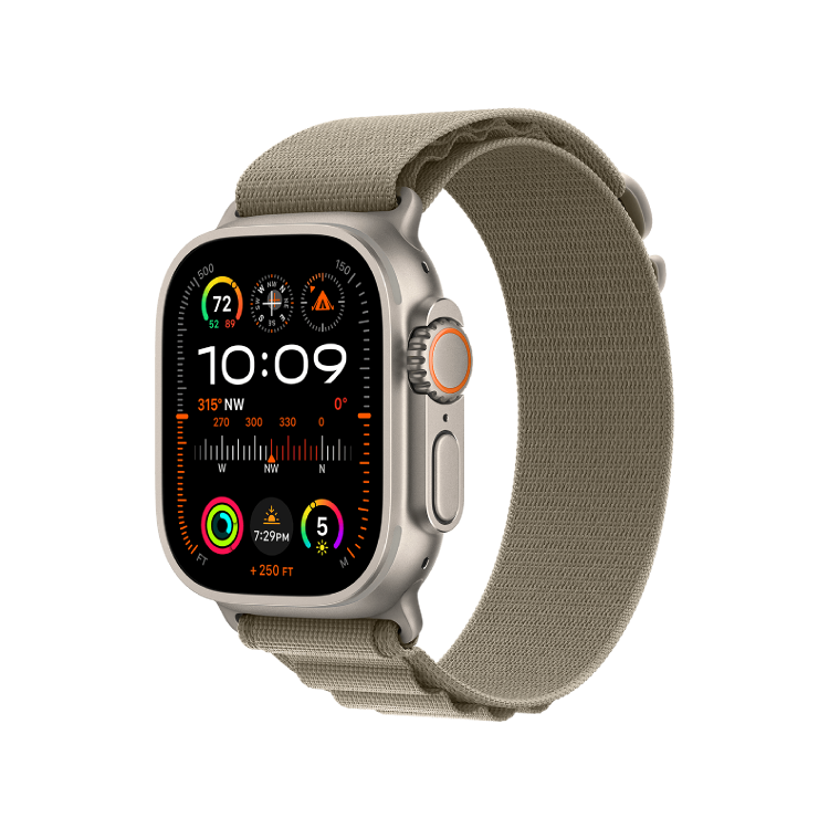 Apple Watch Ultra 2 GPS + Celular 49mm Caja Titanio - Correa Loop Alpine Verde Oliva (Mediana, muñecas de 145 a 190mm)