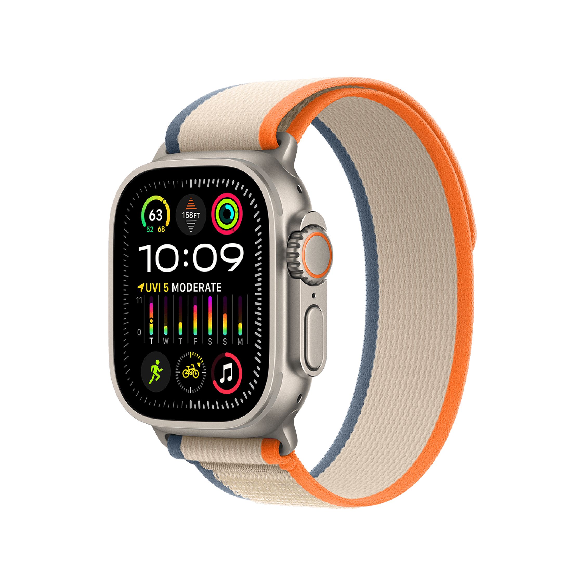 Apple Watch Ultra 2 GPS + Celular 49mm Caja Titanio Natural - Correa Loop Trail Naranja / Beis (S/M, muñecas de 130 a 180mm)