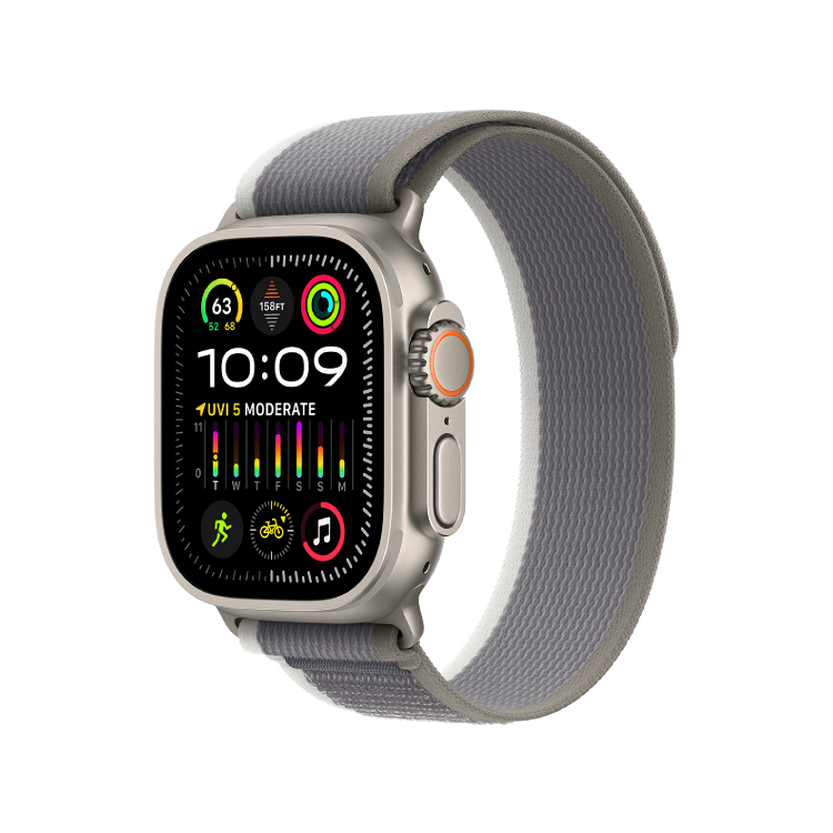 Apple Watch Ultra 2 GPS + Celular 49mm Caja Titanio Natural - Correa Loop Trail Verde / Gris (S/M, muñecas de 130 a 180mm)
