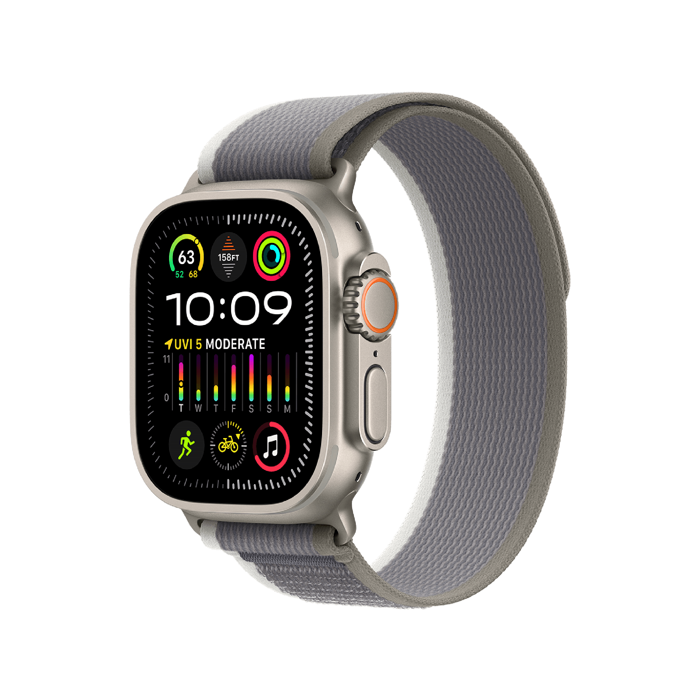 Apple Watch Ultra 2 GPS + Celular 49mm Caja Titanio Natural - Correa Loop Trail Verde / Gris (S/M, muñecas de 130 a 180mm)