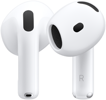 Partes frontal y trasera de los AirPods 5 que muestran su diseño