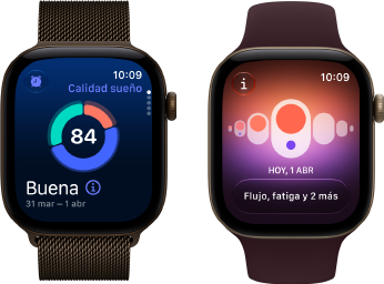 Apple Watch Series 12, caja de aluminio, color bronce oscuro, gráfico circular de Calidad del Sueño, Digital Crown, pulsera Milanese Loop, color bronce oscuro