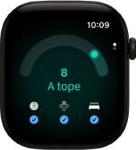 Apple Watch Series 12, caja de aluminio, color negro, puntuación de disposición de 8, lateral derecho, Digital Crown
