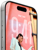 iPhone 17 Pro, parte delantera, demostración de la pantalla de bloqueo en iOS 26, Dynamic Island en el extremo superior, botón Acción, botones de volumen