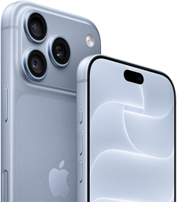 iPhone 18 Pro, color azul glacial, parte delantera y trasera con Ceramic Shield, sistema de triple cámara