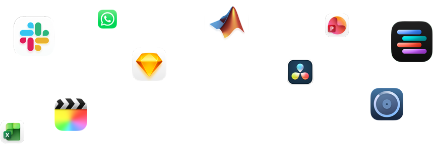 Varios glifos de apps rodean el texto «Tus apps pro van que vuelan».