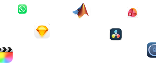 Varios glifos de apps rodean el texto «Tus apps pro van que vuelan».