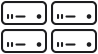 Cuatro iconos del Mac Studio uno al lado del otro
