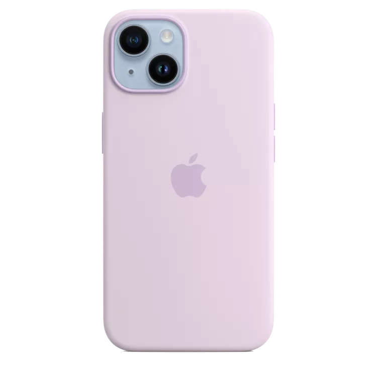 Funda iPhone 14 Pro Max silicona logo lila
