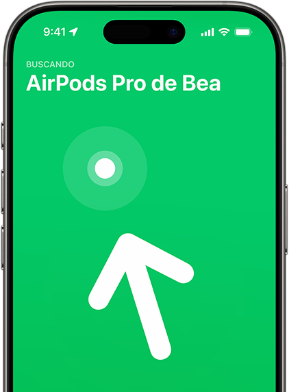 Un iPhone muestra la prestación Buscar para los AirPods Pro